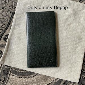 Louis Vuitton Dark Green Taiga long wallet